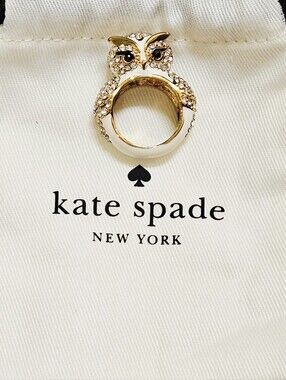 kate spade Gold Owl Statement Ring Size 7